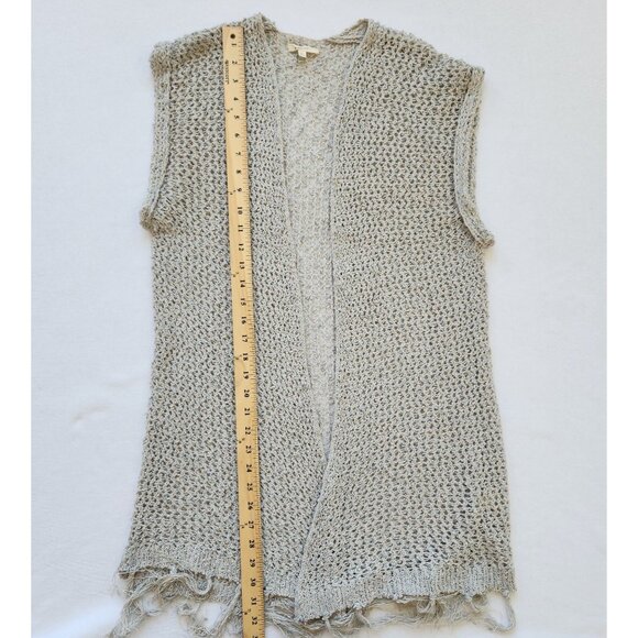 Crochet Open Knit Sleeveless Fringe Duster Cardigan Vest Summer Boho Hippie Cute - Picture 9 of 9